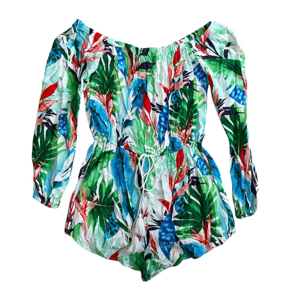 Forever21 Tropical Off-Shoulder Romper